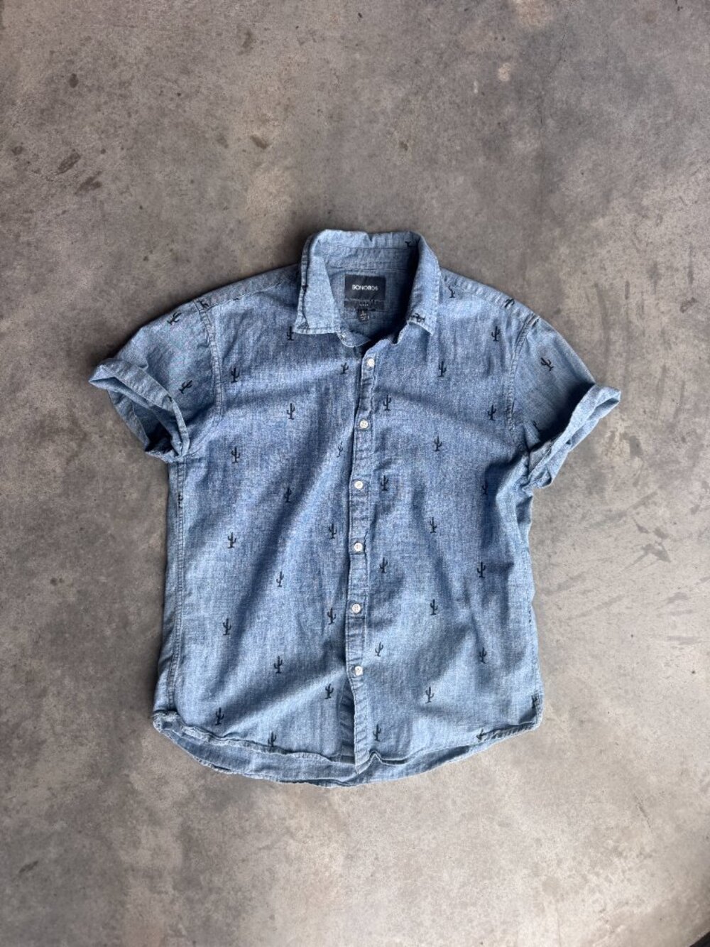 Bonobos Chambray Cactus Short Sleeved Button Down